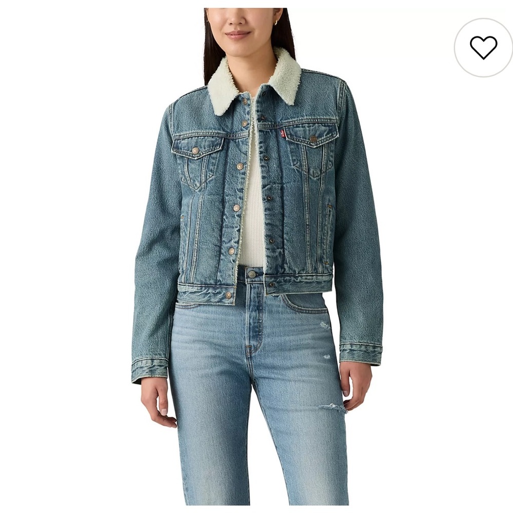 Levi's Blue Denim Sherpa Jacket